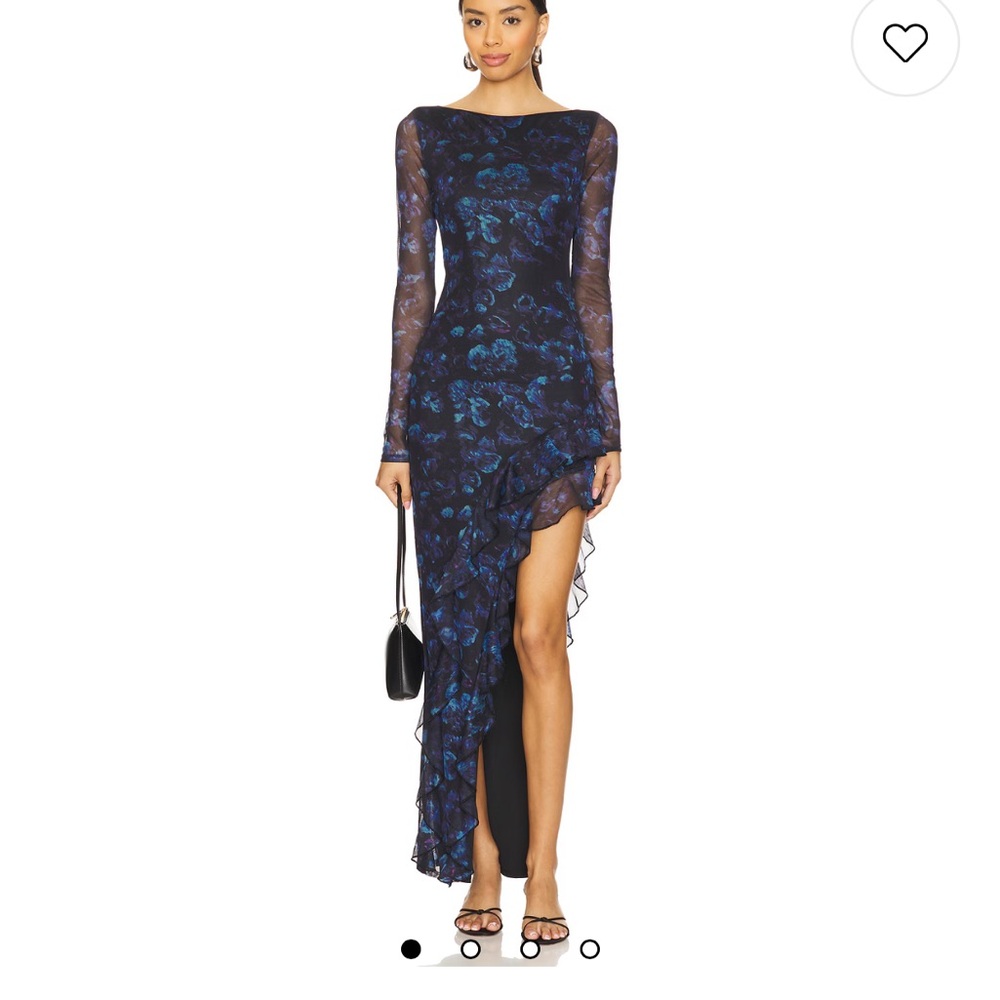 More To Come x Revolve Blue Floral Long Sleeve Dress